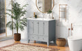 36'' Bathroom Vanity with Resin Sink Combo,Solid Wood 2-grey-4+-5+-adjustable