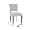 20 Inch Upholstered Solid Timber Flared Dining Chair, Set Of 2, Light Gray Gray Wood Fabric