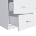 Topaz Three Drawer Dresser, Superior Top, Handles, White White Particle Board Particle Board