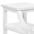 23 Inches Wooden End Table With 2 Slatted Shelves, White White Mdf