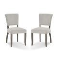 20 Inch Upholstered Solid Timber Flared Dining Chair, Set Of 2, Light Gray Gray Wood Fabric