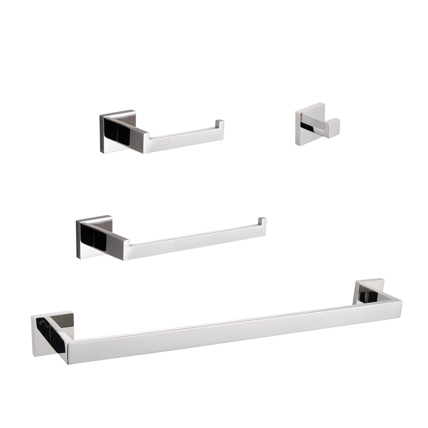 4 Piece Bathroom Hardware Set chrome-stainless steel