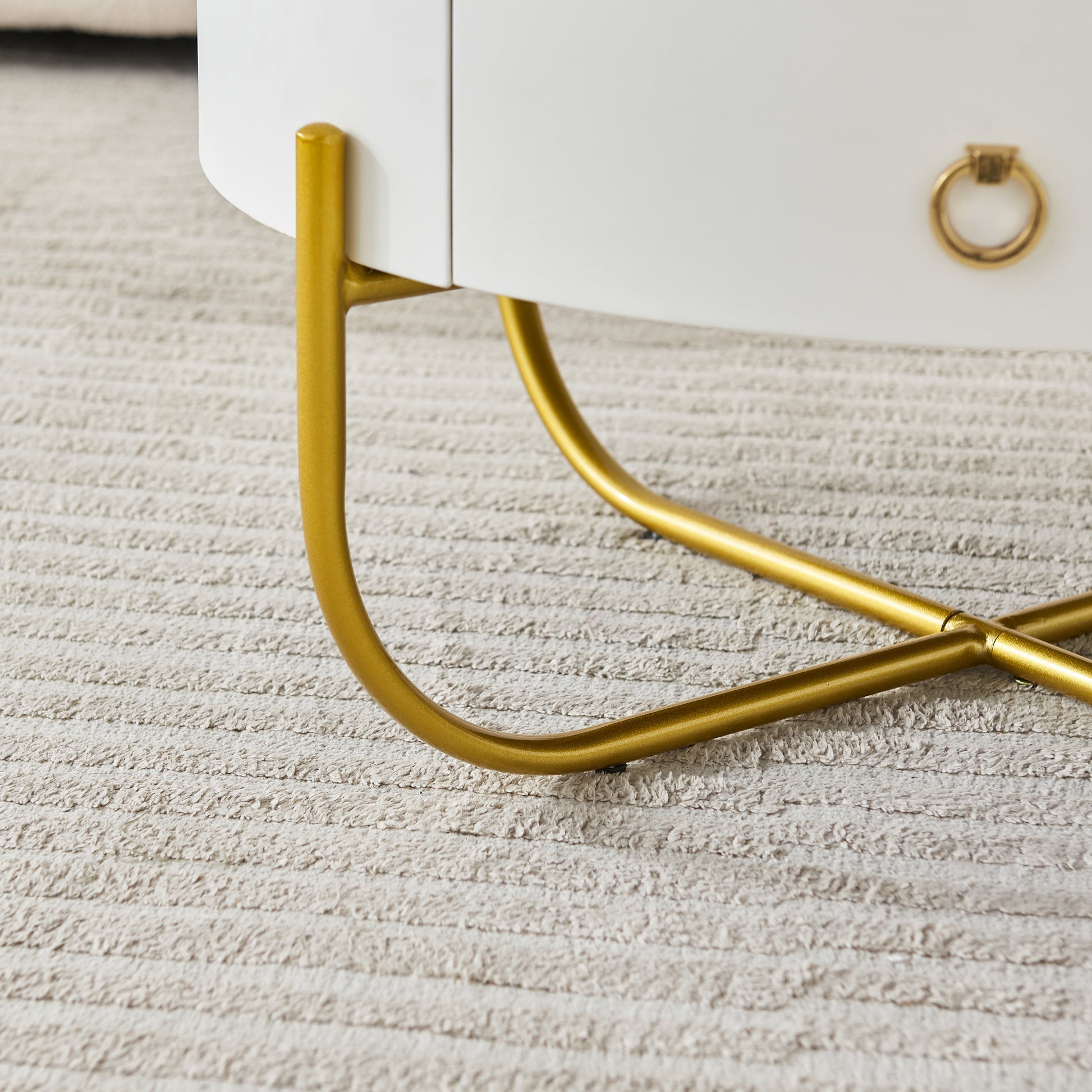 Morden Marble Nesting Table, Round Coffee Table Set Of 2 End Table For Living Room,Stacking Side Tables, For Living Room Bedroom, Accent Tea Table With Metal Frame, Sturdy And Easy Assembly Gold Gold Metal Stone