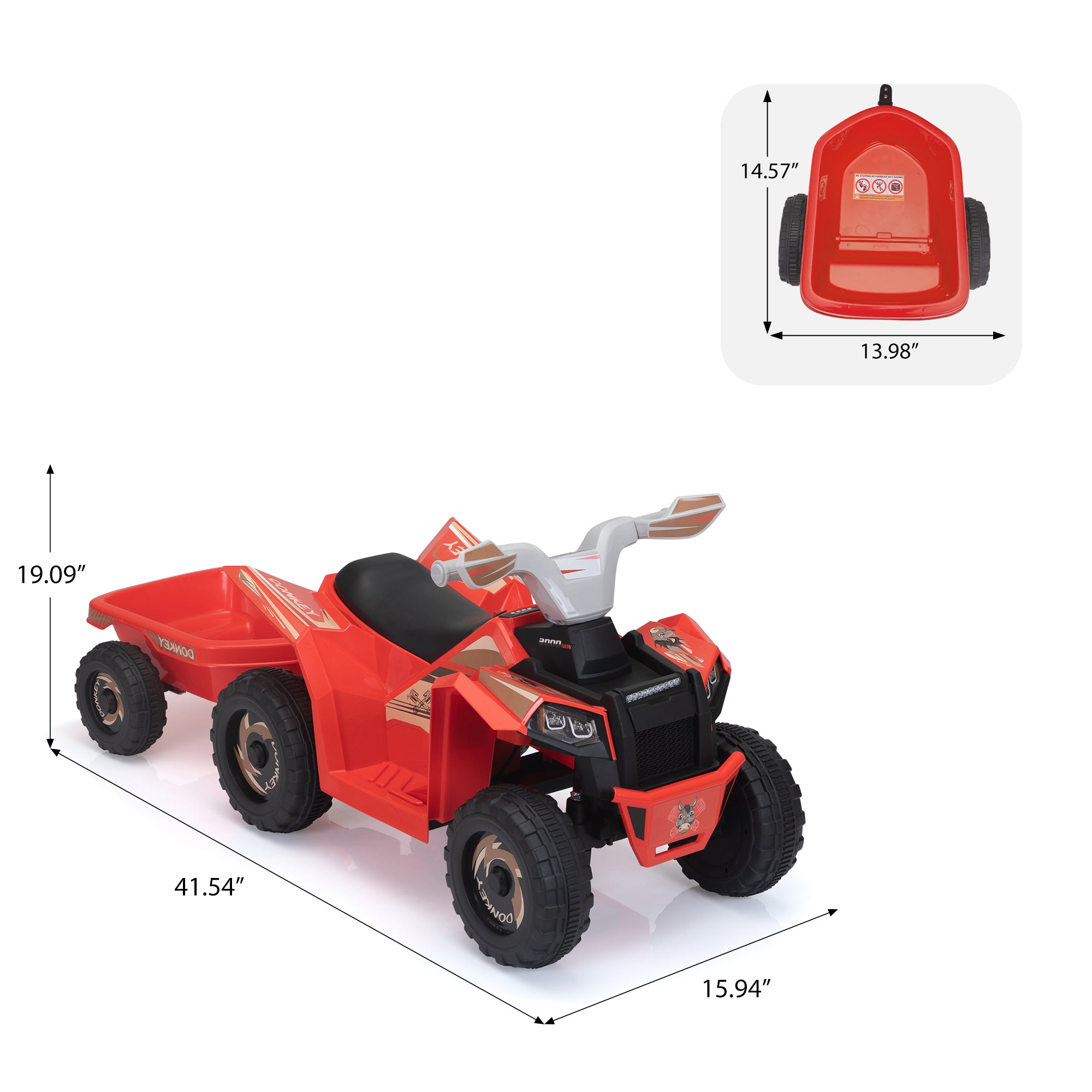 6V Kids Electric ATV, Toddler Ride on Car with white-polypropylene