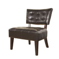 Roundhill Furniture Blended Leather Tufted Accent Chair With Oversized Seating, Brown Brown Primary Living Space Contemporary Polyester Faux Leather