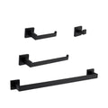 4 Piece Bathroom Hardware Set Matte Black Stainless Steel