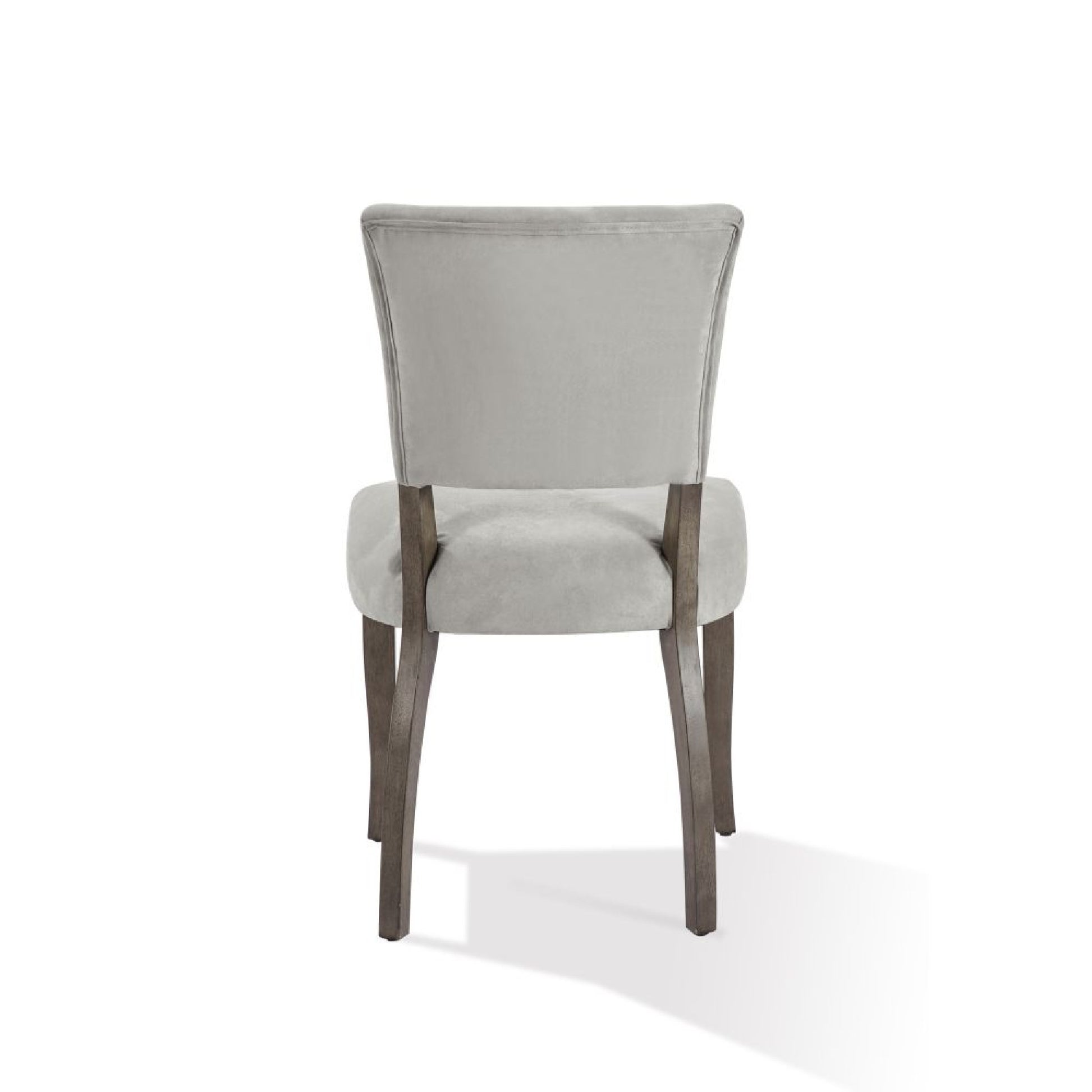 20 Inch Upholstered Solid Timber Flared Dining Chair, Set Of 2, Light Gray Gray Wood Fabric