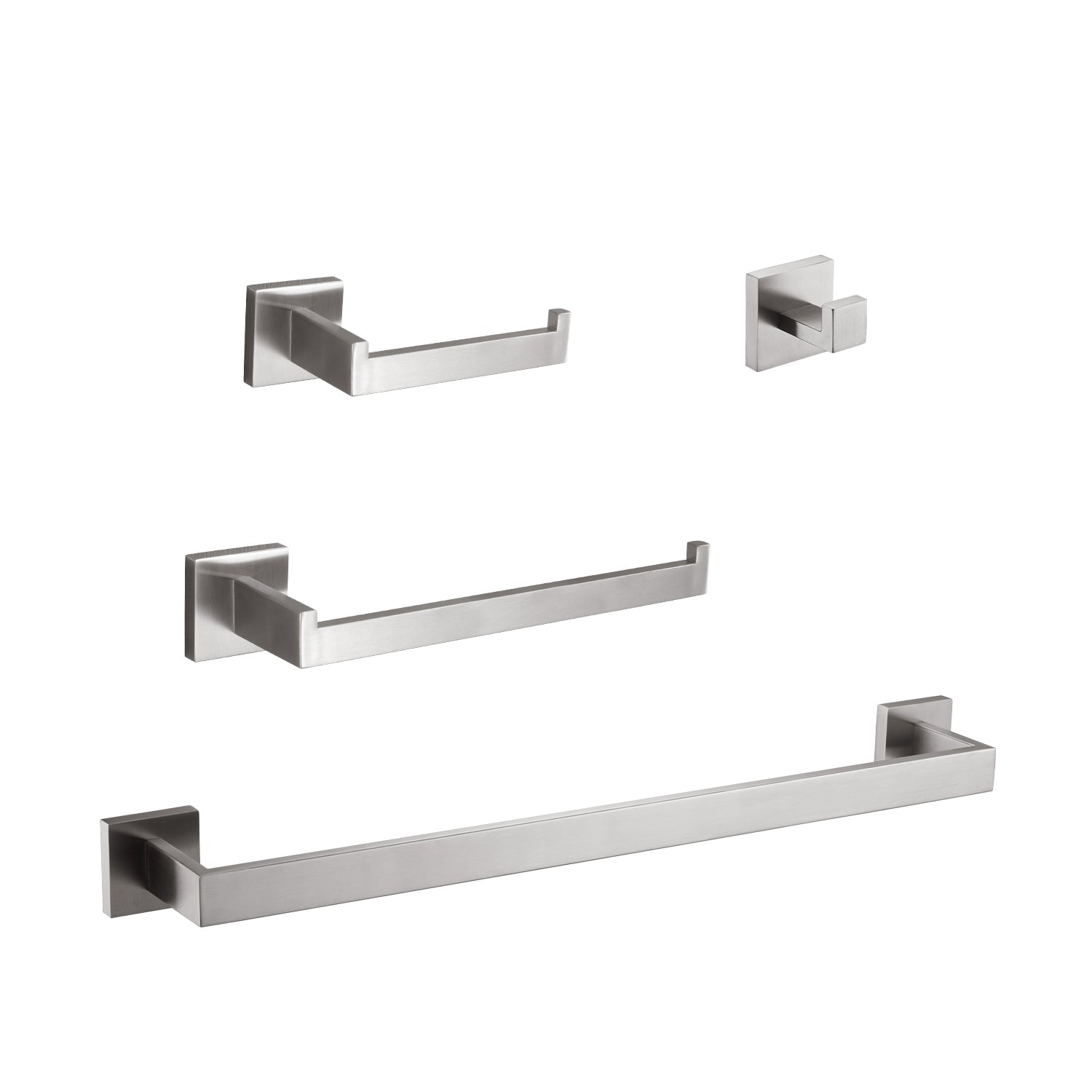 4 Piece Bathroom Hardware Set brushed nickel-stainless steel