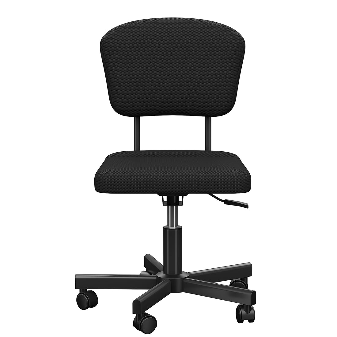 Mesh Task Chair Plush Cushion, Armless Desk Chair Home black-upholstered-fabric+metal