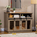 Pawhut Dog Crate Furniture For Large Dogs Or Double Dog Kennel For Small Dogs With Shelves, Sliding Doors, 47