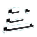 4 Piece Bathroom Hardware Set Matte Black Stainless Steel