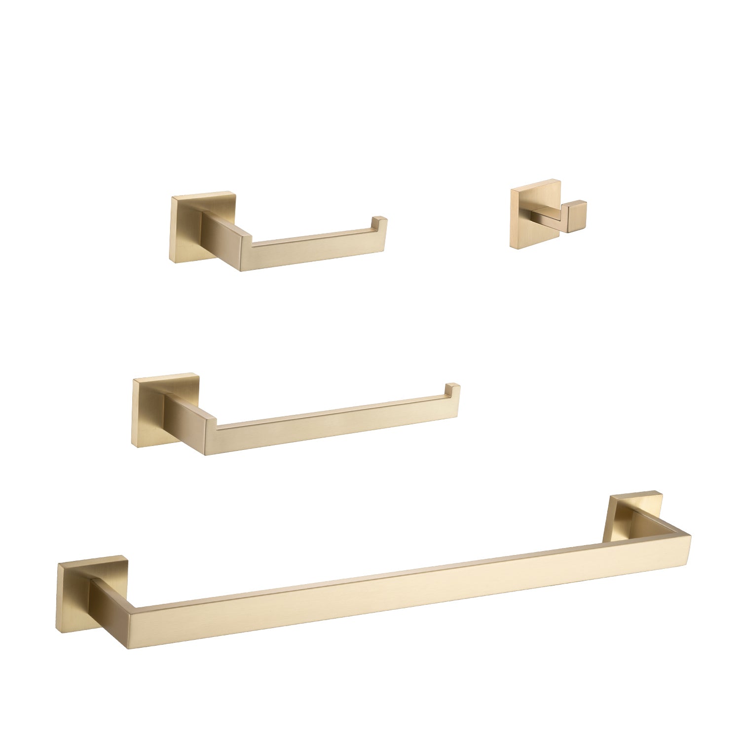 4 Piece Bathroom Hardware Set brushed gold-stainless steel
