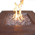 Gas Fire Pit With Lava Rocks And Control Panel, Brown Brown Ceramic