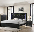 1Pc Modern Glam Style Black Finish Glam Five Drawer Chest Pattern Wooden Bedroom Furniture Black Bedroom Modern Solid Wood