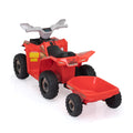 6V Kids Electric Atv, Toddler Ride On Car With Trailer, Music, Bluetooth And Power Display For Boys And Girls, Red White Polypropylene