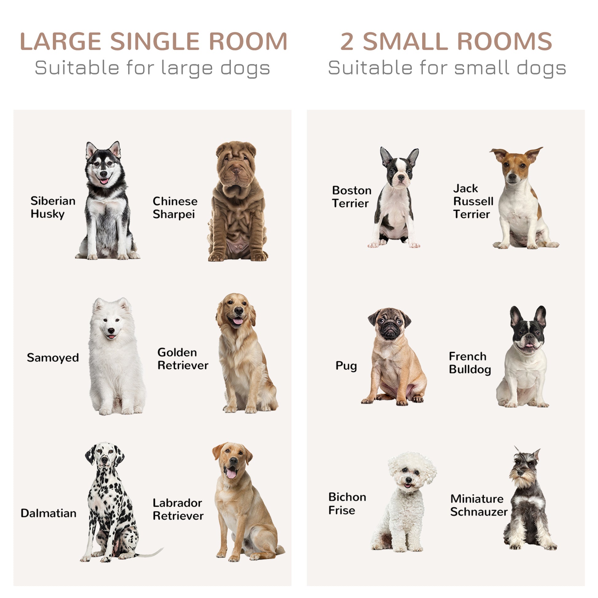 Pawhut Dog Crate Furniture For Large Dogs Or Double Dog Kennel For Small Dogs With Shelves, Sliding Doors, 47" X 23.5" X 35", Oak Natural Steel