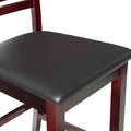 Barstool Withseat And Ladder Back, Espresso Brown Brown Wood Fabric