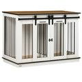 Pawhut Dog Crate Furniture With Divider, Dog Crate End Table For Small To Large Dogs, Large Indoor Dog Kennel With Double Doors, 47