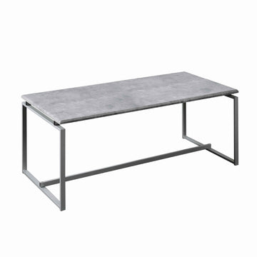 3 Piece Faux Concrete Top Occasional Table Set, Gray And Silver Gray Silver Concrete