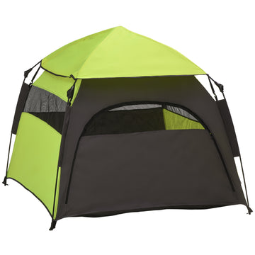 Pawhut Pop Up Dog Tent For Extra Large And Large Dogs, Portable Pet Camping Tent With Carrying Bag For Beach, Backyard, Home, Green Green Fabric