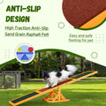 Pawhut Wooden Dog Agility Seesaw For Training And Exercise, Platform Equipment Run Game Toy, Weather Resistant Pet Supplies, 71