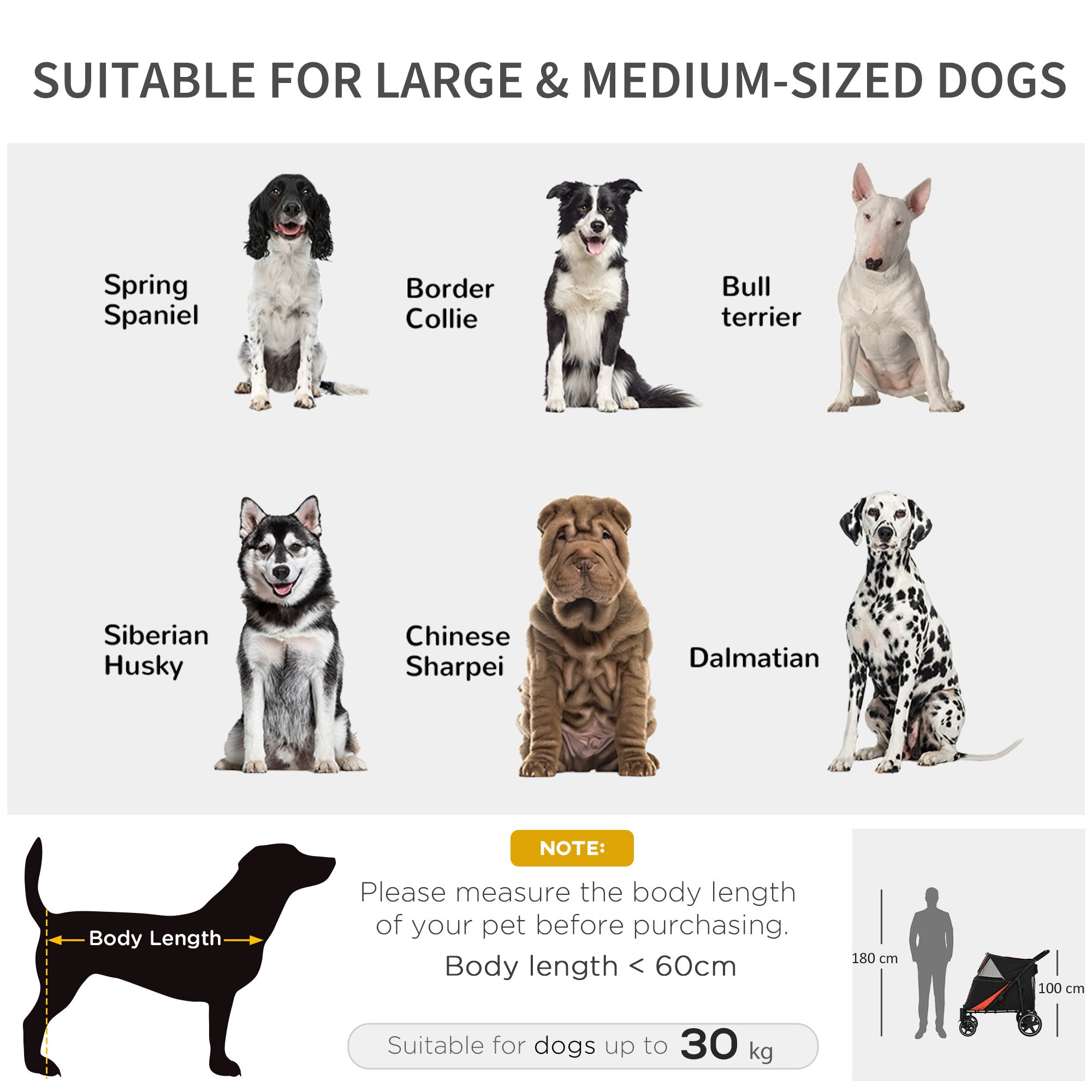 PawHut 1 Click Foldable Doggy Stroller for Medium