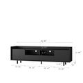 High Gloss Tv Stand With Led Light For Tvs Up To 70 Inche, Modern Home Entertainment Center With Open Shelves And Drawers, Media Console Tv Stand For Living Room Black 70 79 Inches Mdf