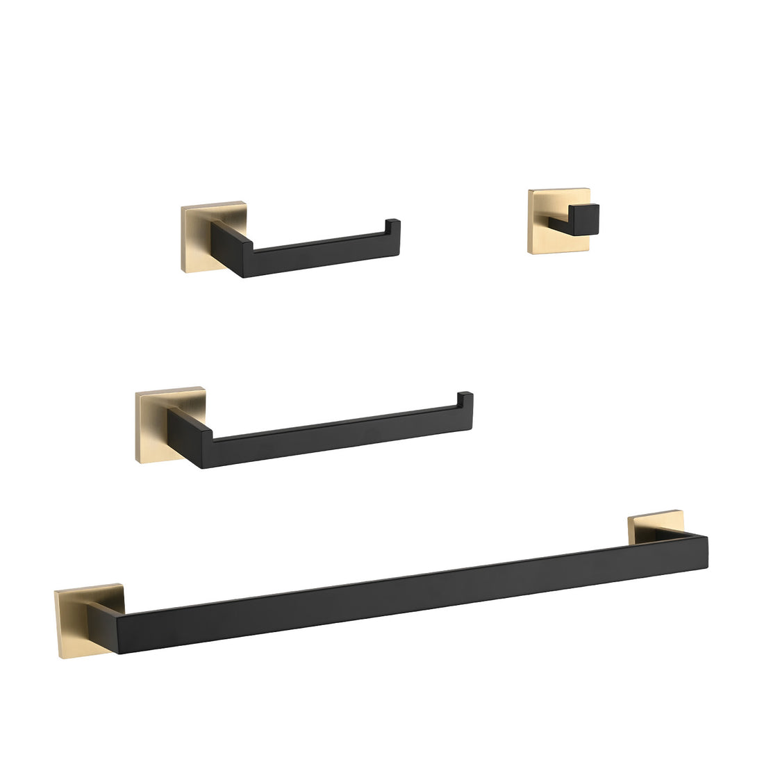 4 Piece Bathroom Hardware Set Gold Matte Black Stainless Steel