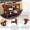 57 Inch Rolling Kitchen Island With