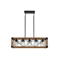 Same As W1340P155967 L1011 G 5 Light Retro Farmhouse Chandelier For Kitchen, Living Room, Dining Room Walnut No Bulbs Walnut Black Farmhouse Iron