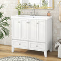 36'' Bathroom Vanity with Resin Sink Combo,Solid Wood 2-white-4+-5+-adjustable