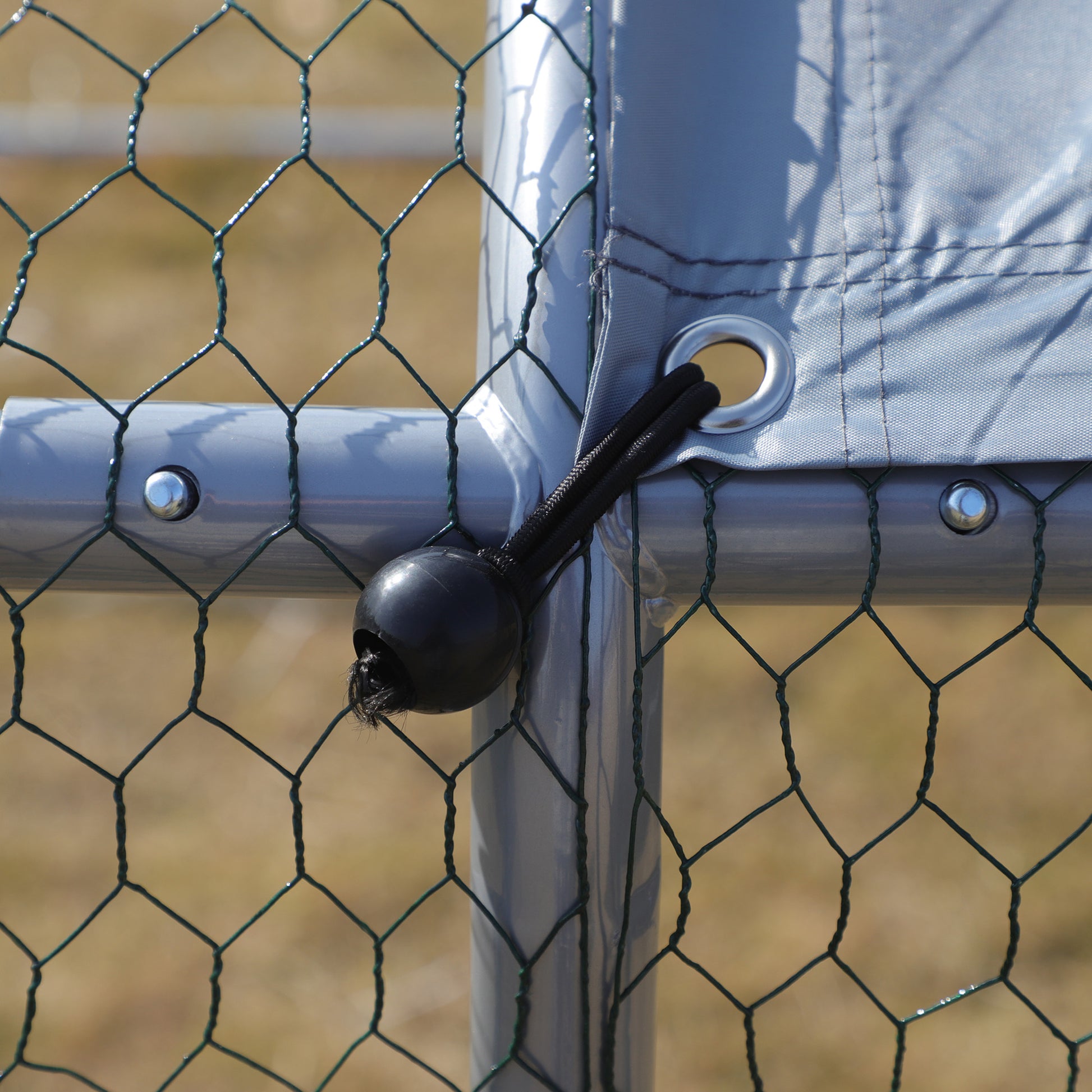 Pawhut Large Chicken Coop Metal Chicken Run With Waterproof And Anti Uv Cover, Spire Shaped Walk In Fence Cage Hen House For Outdoor And Yard Farm Use, 1.26" Tube Diameter, 9.8' X 6.6' X 6.4' Silver Steel