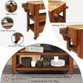 57 Inch Rolling Kitchen Island With