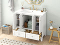 36'' Bathroom Vanity with Resin Sink Combo,Solid Wood 2-white-4+-5+-adjustable