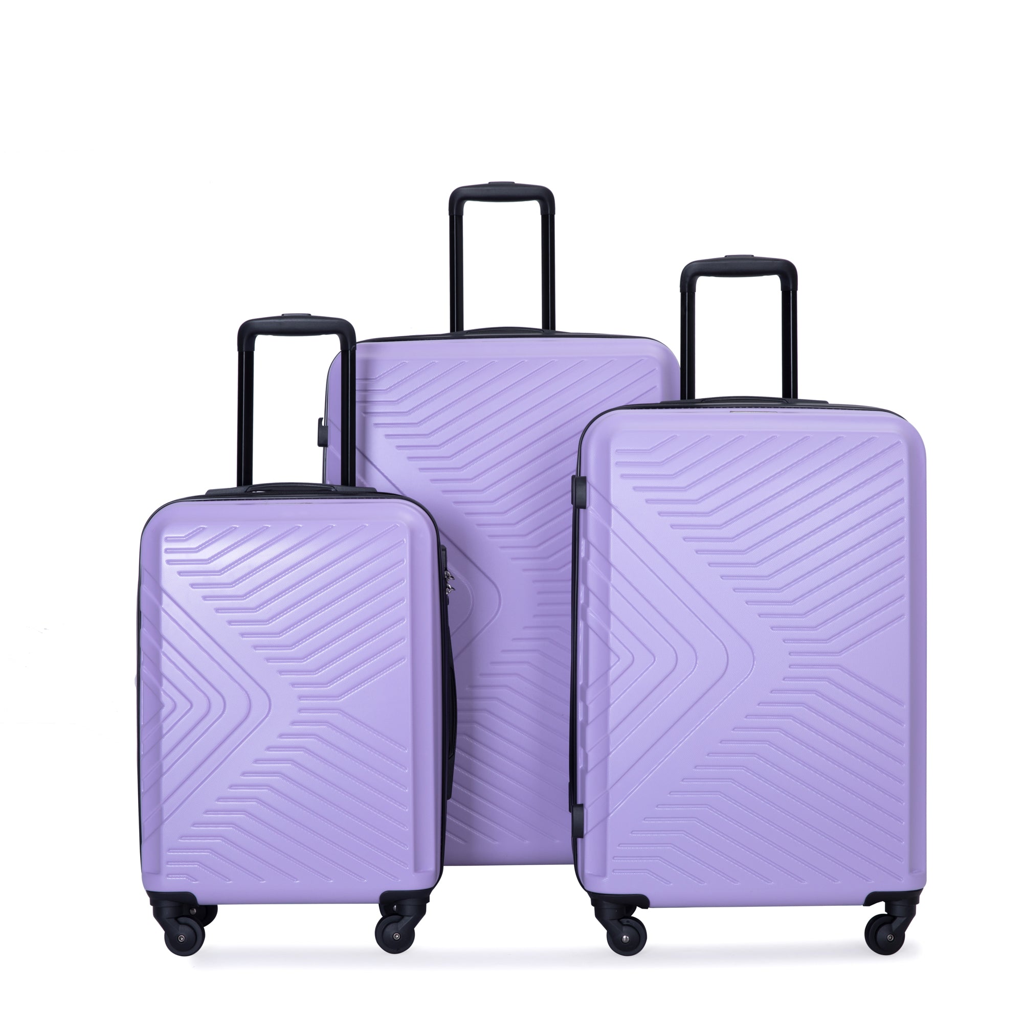 3 Piece Luggage Sets Abs Lightweight Suitcase With Two Hooks Spinner