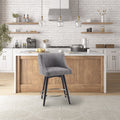 Swivel Counter Stool Grey Polyester