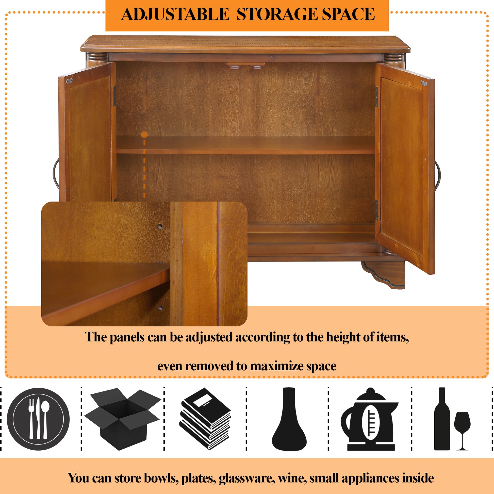 40" Console Table With Storage Shelf, Retro Entryway Table With Adjustable Storage Shelf, Sofa Couch Table For Hallway, Entry Way, Living Room, Foyer, Natural Walnut Natural Pine