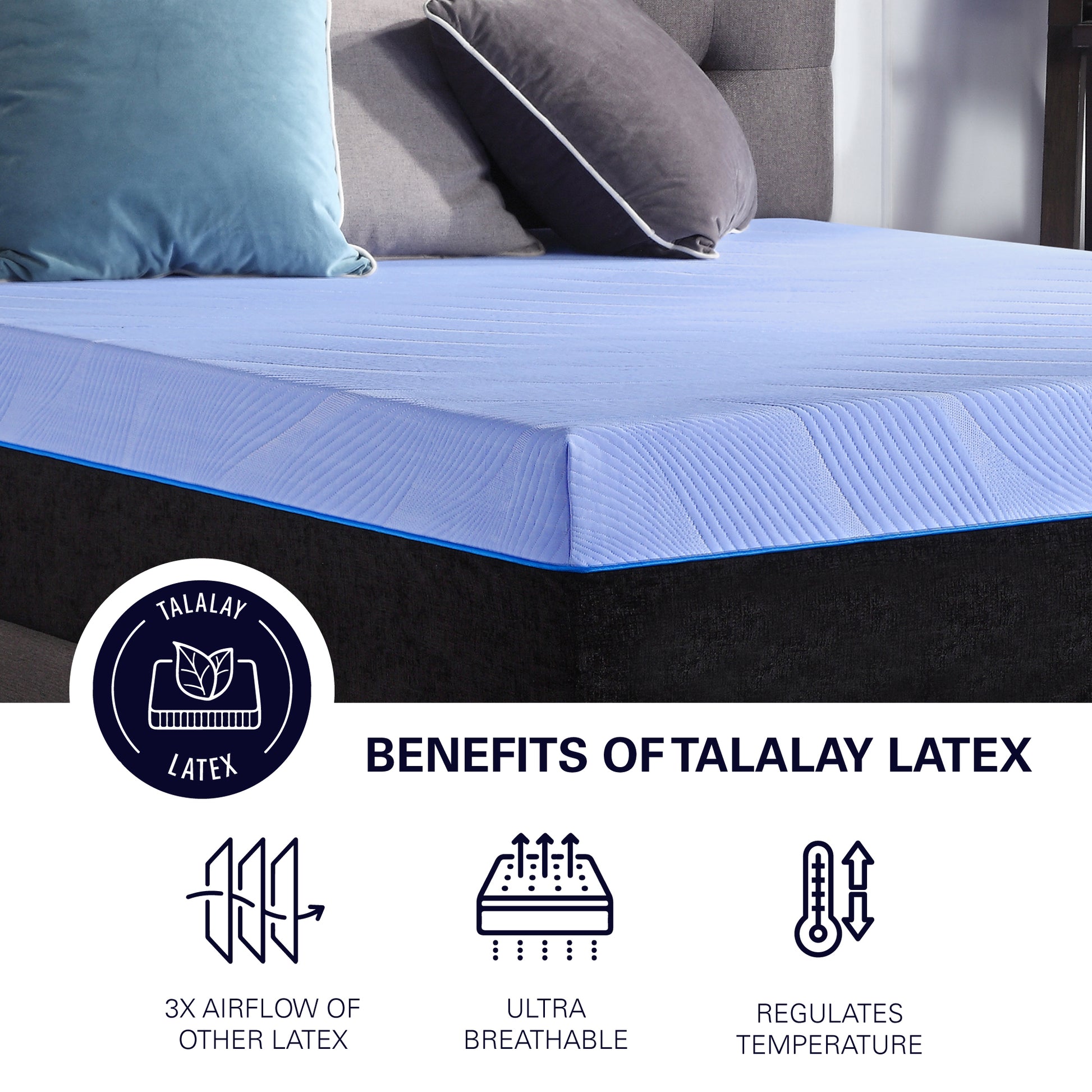 12 Inch Refresh Hybrid Cooling Fast Responding Latex Foam And Coil Kids Mattress, Twin Size Blue Bedroom Foam Spring Twin