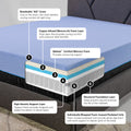 12 Inch Refresh Flex Head Memory Foam Hybrid Mattress And Adjustable Base Bundle, King Size King Blue Foam Foam Spring