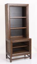 Branson Bookcase Pier, No Assembly Required, Two Tone Finish 3 Brown Brown Library Primary Living Space Closed Back Wood American Design,Transitional Pine Pine