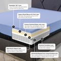 12 Inch Refresh Flex Head Memory Foam Hybrid Mattress And Adjustable Base Bundle, Queen Size Queen Blue Foam Foam Spring