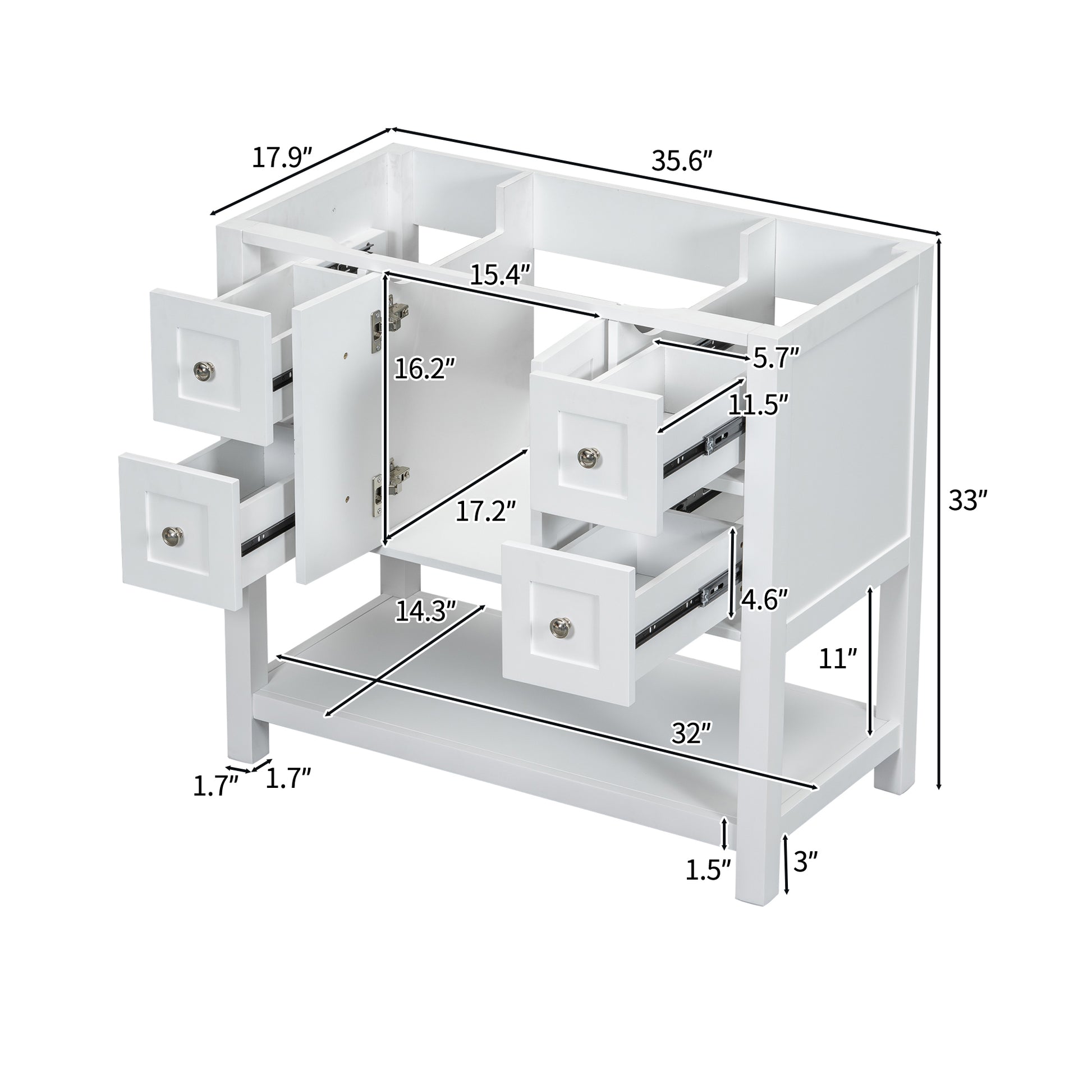 36'' Bathroom Vanity without Sink,Free Standing Vanity 4+-white-2-2-adjustable