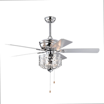 52 Inch Indoor Ceiling Fan With Pull Chain,Reversible Ac Motorspull Chain Chrome No Include Bulb Chrome American Traditional,Antique,Classic,Contemporary Plywood Metal