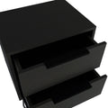 2 Nightstand, Hairpin Legs, Two Drawers, Black Black Particle Board Particle Board