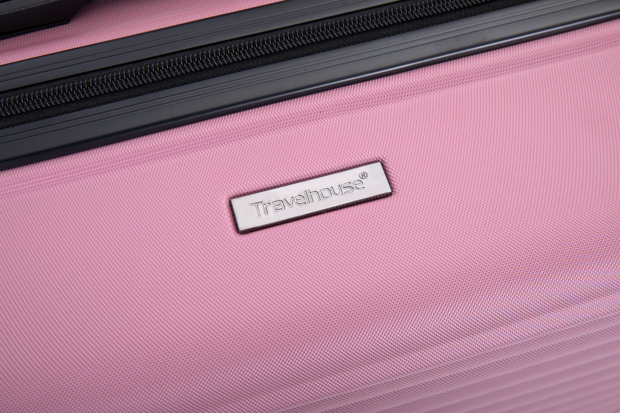 3 Piece Luggage Sets ABS Lightweight Suitcase with Two pink-abs