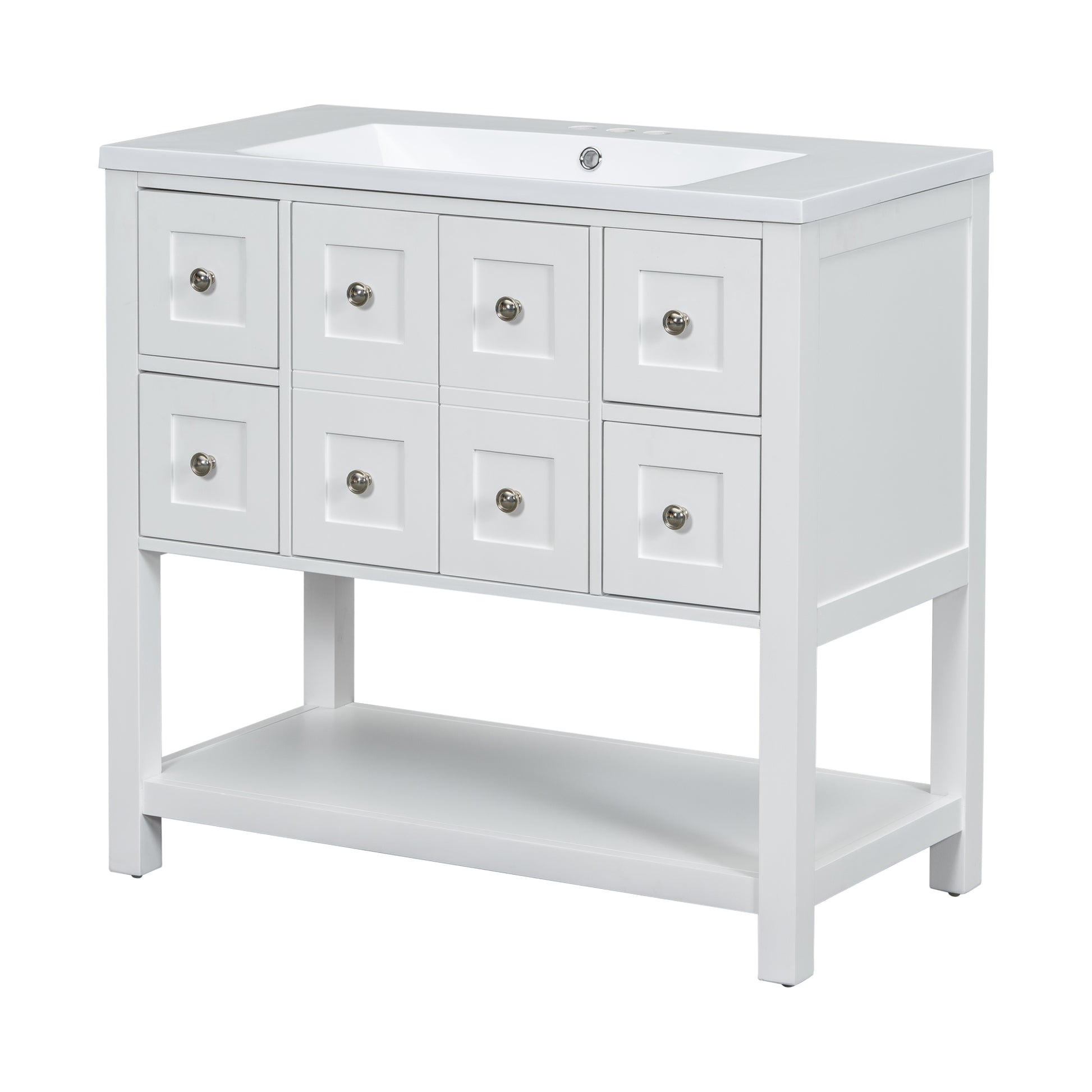 36'' Bathroom Vanity with Undermount Sink,Free 4+-white-2-2-adjustable