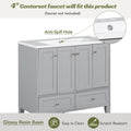 36'' Bathroom Vanity with Resin Sink Combo,Solid Wood 2-grey-4+-5+-adjustable