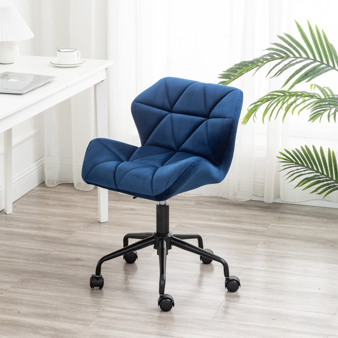 Eldon Diamond Tufted Adjustable Swivel Office Chair blue-velvet