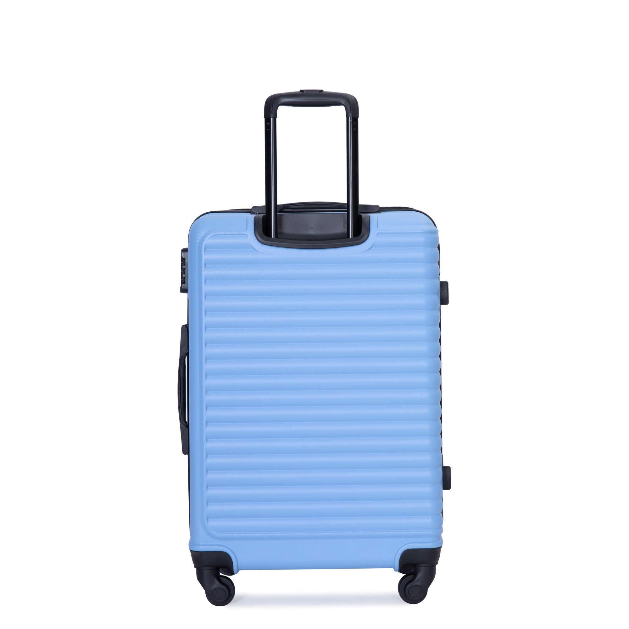 3 Piece Luggage Sets ABS Lightweight Suitcase with Two light blue-abs