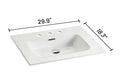 Bb0930Y331, Integrated White Ceramic Basin With Three Predrilled Faucet Holes, Faucet And Drain Assembly Not Included Gloss White Bathroom Modern Ceramic